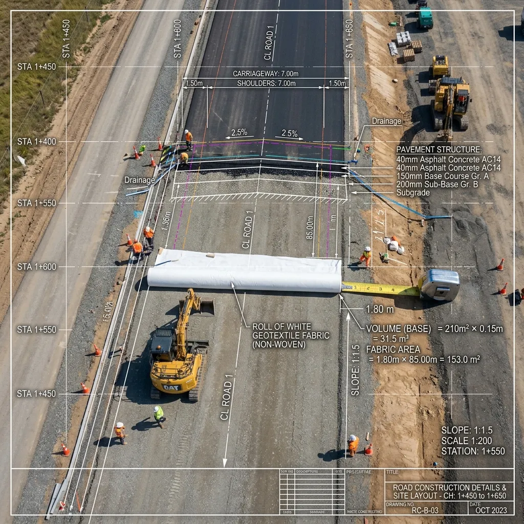 Cara Menghitung Kebutuhan Geotextile untuk Proyek Jalan – Panduan Teknis 2026