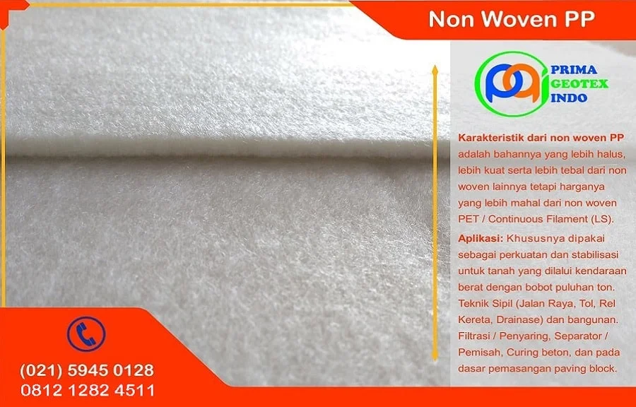 Jual Geotextile Non Woven Polypropylene (PP) Kualitas Terbaik