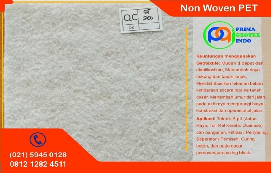 Harga Geotextile Non Woven 250 Gram Standar SNI 2024